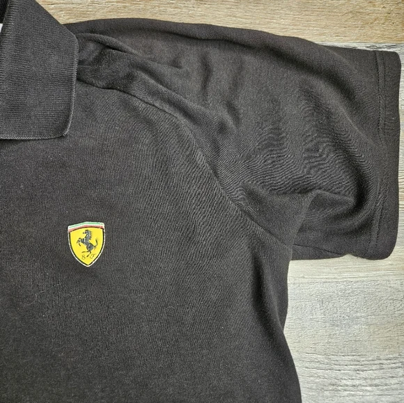 Puma X Ferrari Black Polo Shirt Men's XL - Picture 2 of 11